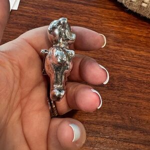 Sterling Skiver Teddy Bear pin. Approximate Size 2” x 1 1/2”